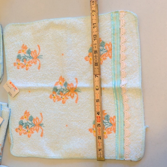 Dundee Vintage Floral Print Cotton Blend Towel Lot 2 Washcloths 2 Hand Towels - Picture 4 of 12